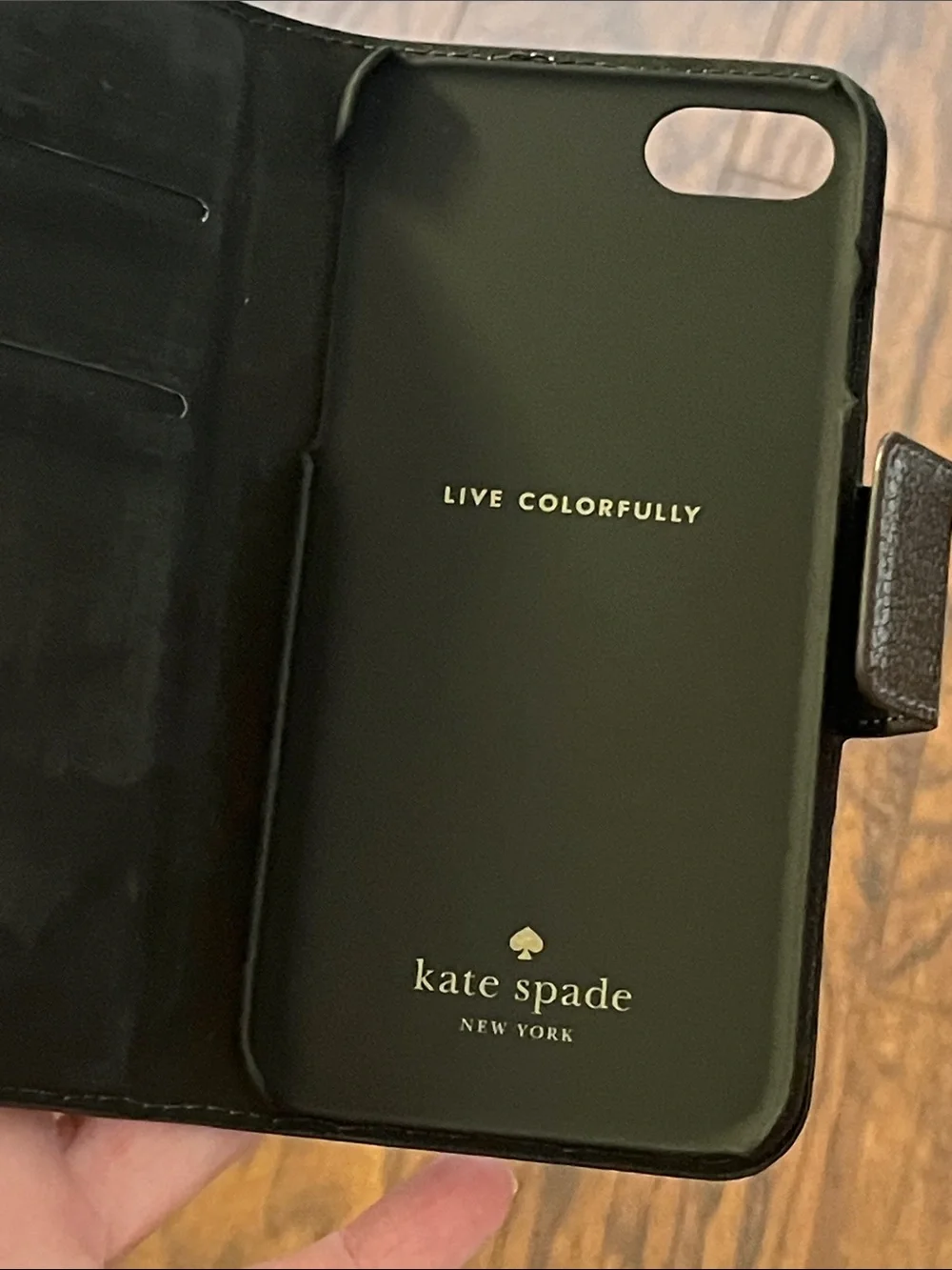 kate spade Gold Glitter Wrap Folio Phone Case Magnetic Closure-new in clamshell